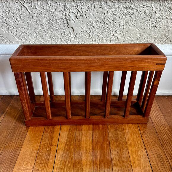 Vintage Goodwood Teak Wall-Mounted Magazine or Mail Rack